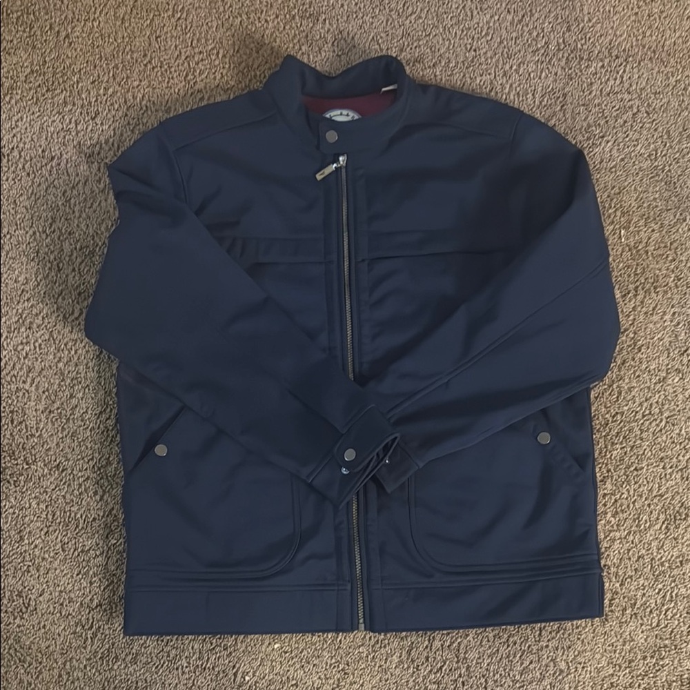 Tommy Bahama Mens Fleece Lined Jacket L Navy Full Zip Insulated